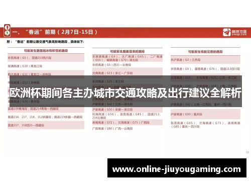 欧洲杯期间各主办城市交通攻略及出行建议全解析