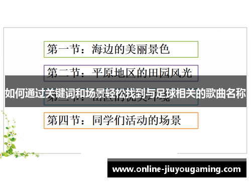如何通过关键词和场景轻松找到与足球相关的歌曲名称